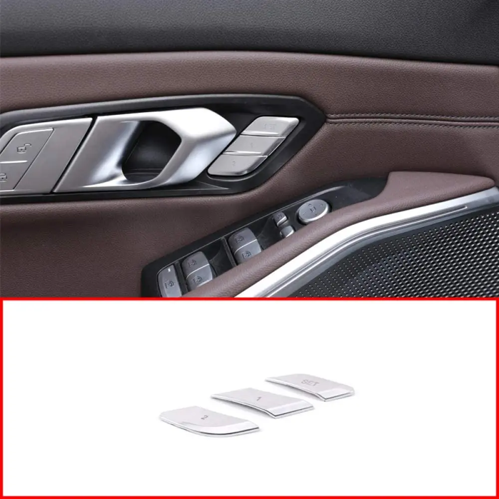 3PCS Car Styling Seat Adjustment Memory Button Sequins Sticker Door Lock Switch Cover Trim for 3 Series G20 G28 2020