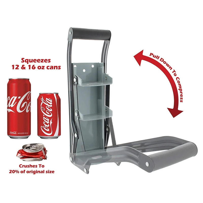 

16oz Aluminum Can Crusher & Bottle Opener Heavy Duty Large Metal Wall Mounted Soda Beer Smasher-Eco-Friendly Recycling Tool