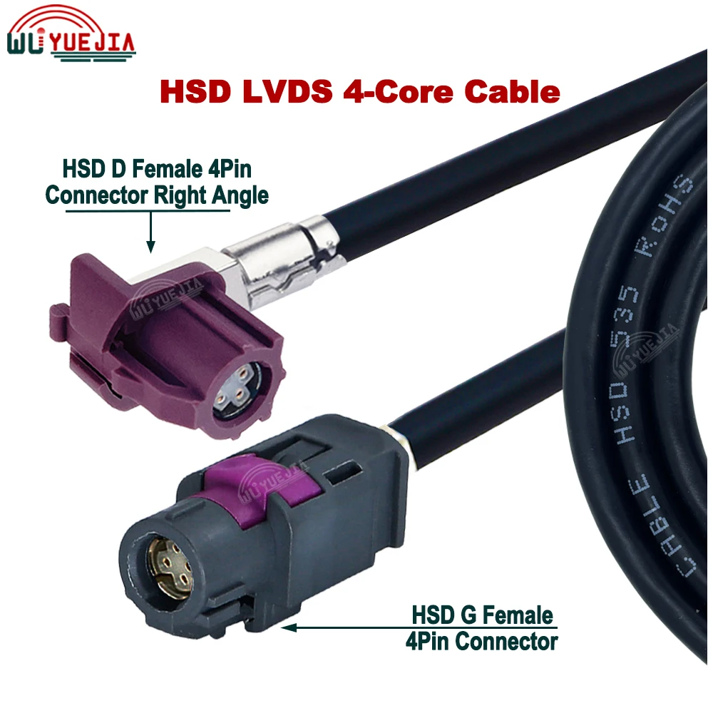 0.1~7Meters HSD Violet D to Gray G Female Jack 4 Pin Connector Video Instrument Bridge Wiring High Speed Data 535 HSD LVDS Cable