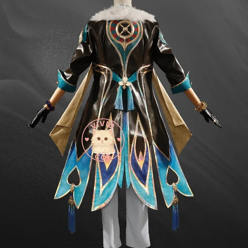 

ABC123 Honkai Star Rail Game Aventurine Косплей Костюм Ролевая игра Высококачественная одежда со шляпой-картой для мужчин Tern3;f'6,c;7.y;