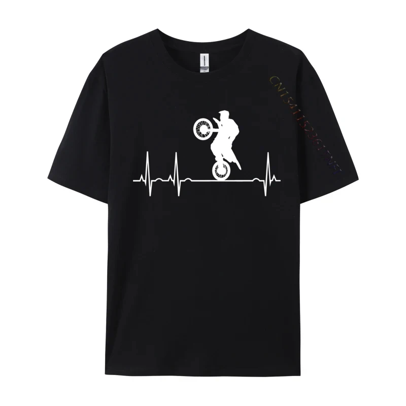 

Dirt Bike Heartbeat Funny Ekg Motocross Race Riders Men Party Casual Tees For Men Newest April Fool Day Cotton T Shirts Tees