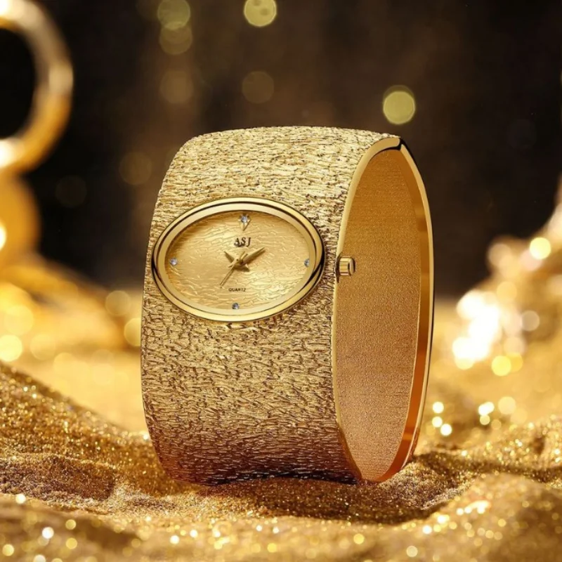 ASJ Luxury Bark Pattern Simple Watch for Women Women's Bracelet Watch Reloj Mujer Gold Relojes Para Damas