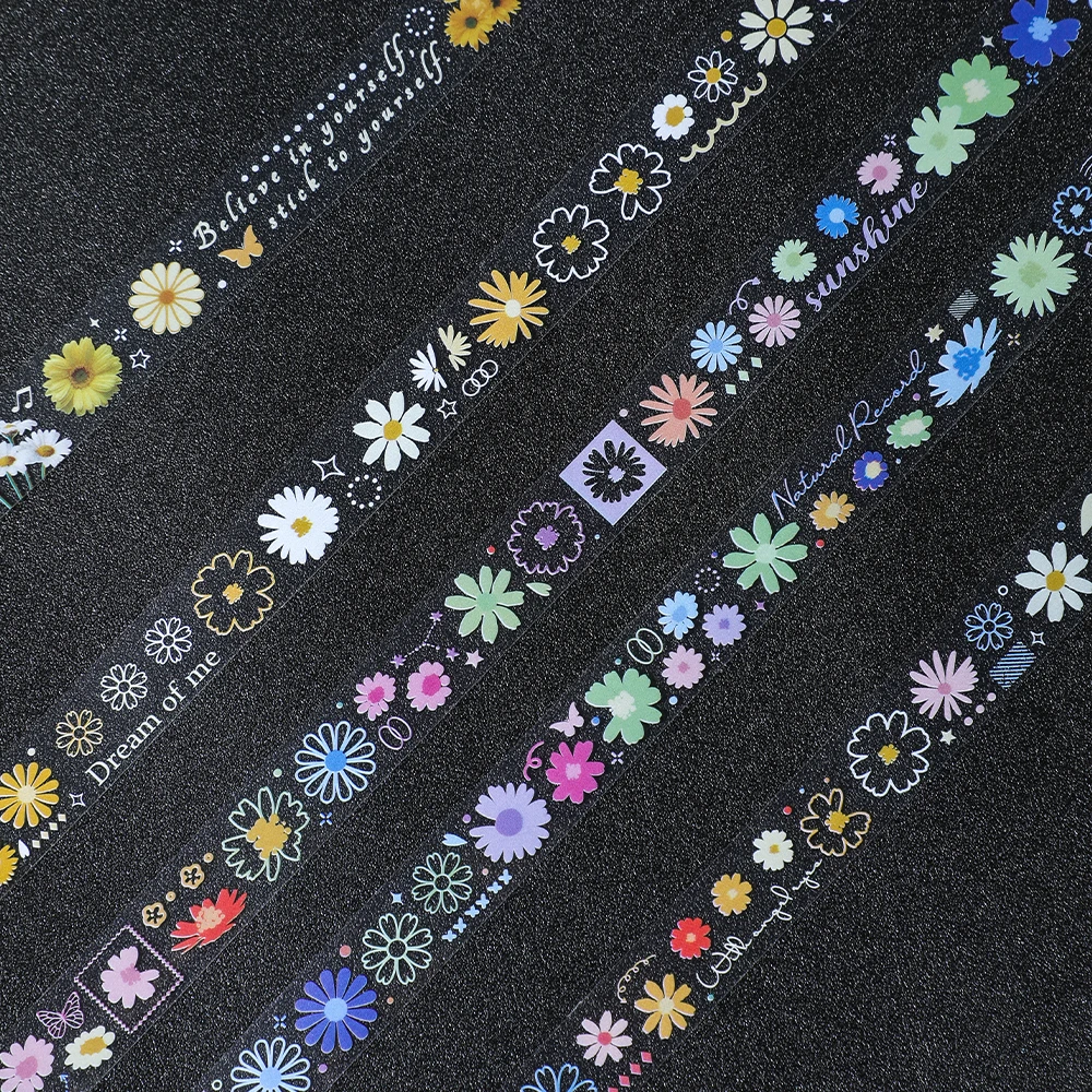 10 Rolls Daisy PET Masking Tape Set Self-Adhesive Decorative Tape for Arts DIY Journals Planners Scrapbooking Craft Ready