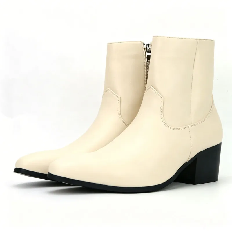 2027 Chelsea Boots Men Shoes Black New Fashion Zip Versatile Business Casual British Style Street Party Wear Classic Ankle Boots