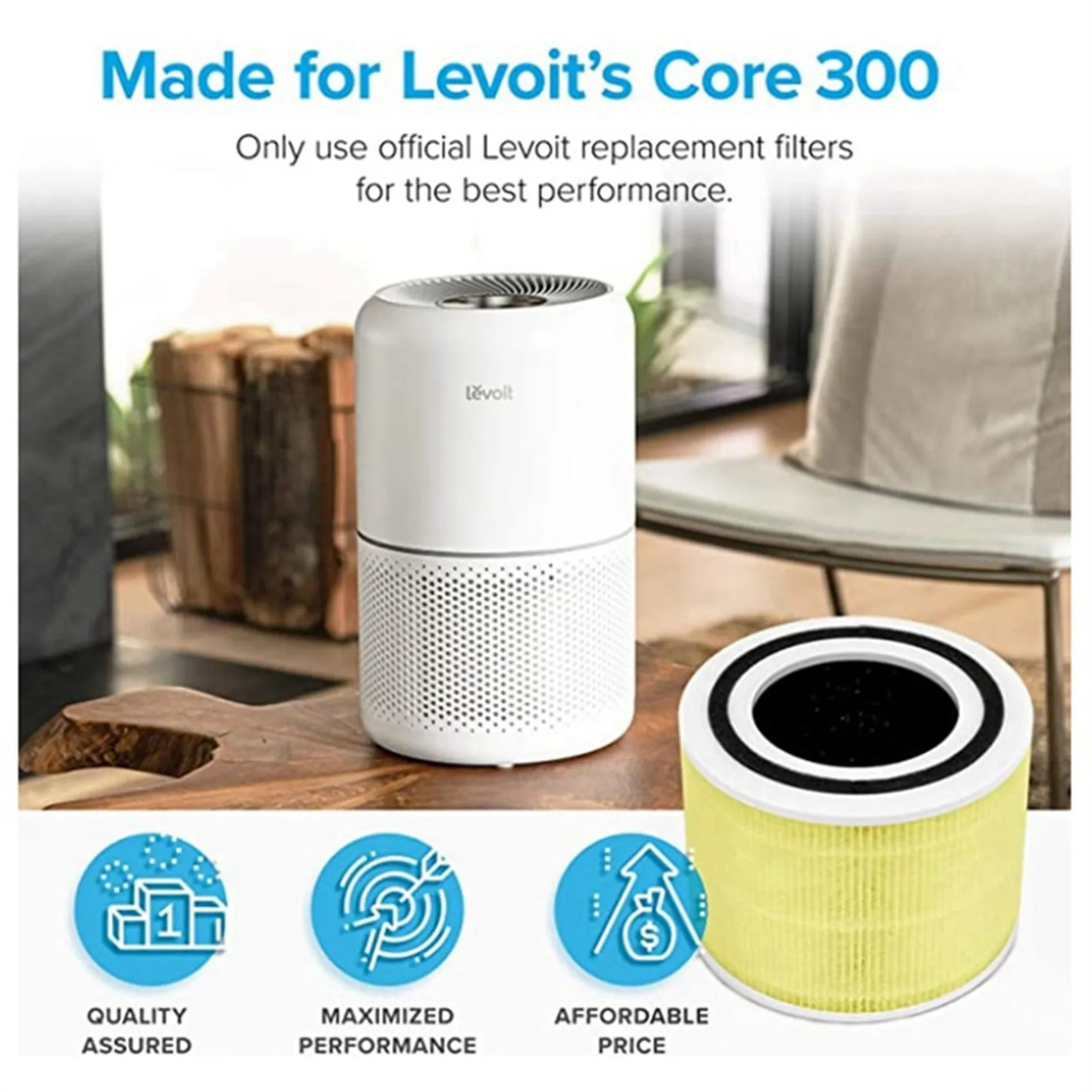 Запасной фильтр для сердечника LEVOIT 300 и сердечника 300S, по сравнению с сердечником 300-RF-TX, зеленый