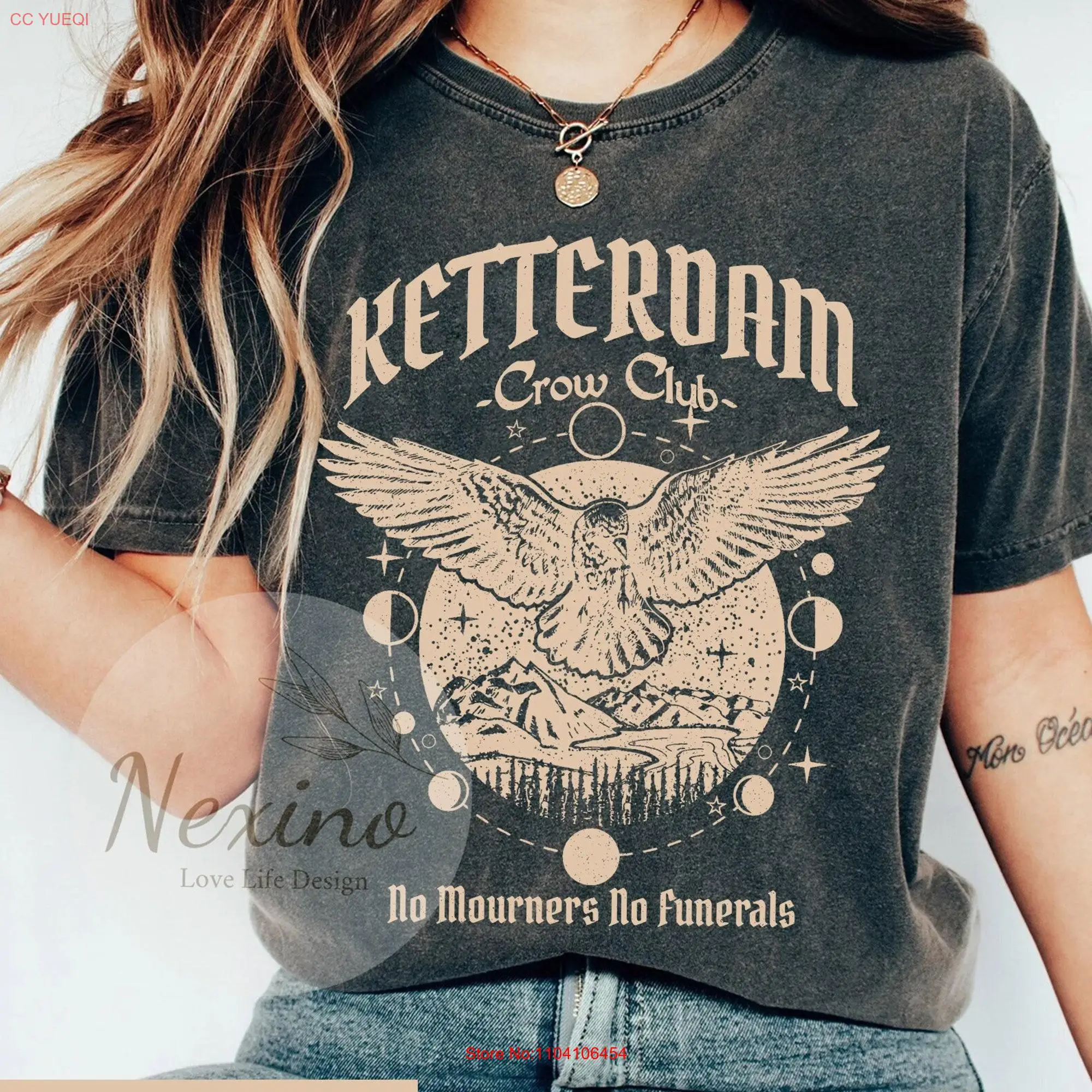 Ketterdam Crow Club SweaT T Shirt Crewneck Six Of Crows No Mourners Funerals Shadow and Bone long or short sleeves