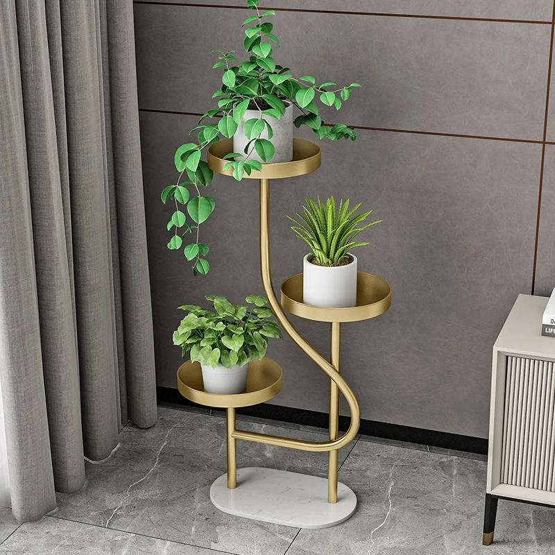 Nordic luxury high-end flower rack living room indoor floor decoration shelf balcony green radish multi-layer flowerpot rack