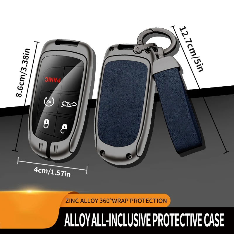 For Fiat Freemont Toro 500L 500X 2016 2017 2018 Zinc Alloy Leather Car Remote Control Key Case Cover Holder Shell Auto Parts