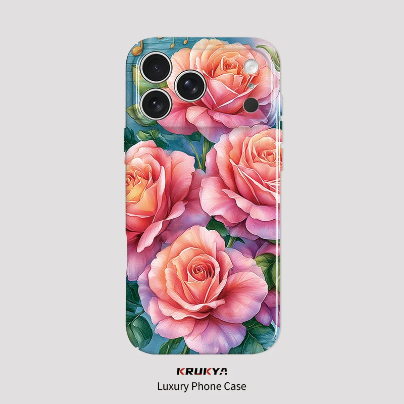 

Krukya Beautiful Flower Phone Case For iPhone 17 17e 16e 11 12 Mini 13 14 15 16 Pro Max Plus Shockproof Matte PC Back Cover