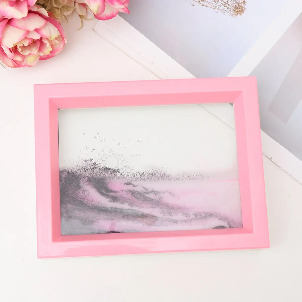 1Pcs Realistic 3D Quicksand Drawing Vertical Frame Sand Art Decor for Living Room Bedroom Office Desk Table Decoration Gift Sand