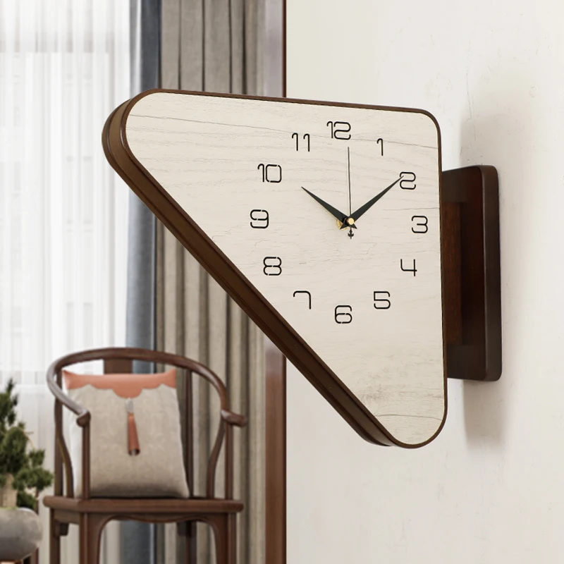 

Minimalist Double Sided Wall Clock Modern Living Room Decor Timepiece Luxury Corner Silent Clock Creative Wall Hanging for Home