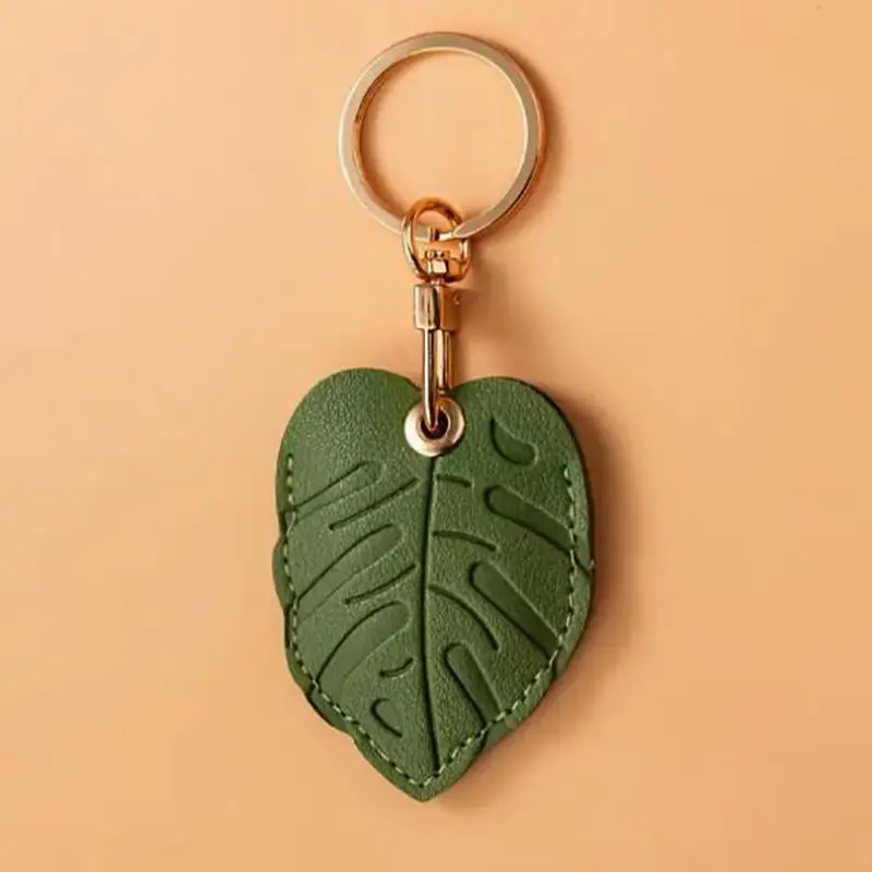 

Leather Keychain Holder Case for Apple AirTag Cute Protective Air Tag Cover Keychain Ring Anti-Scratch Finder GPS Tracker Case