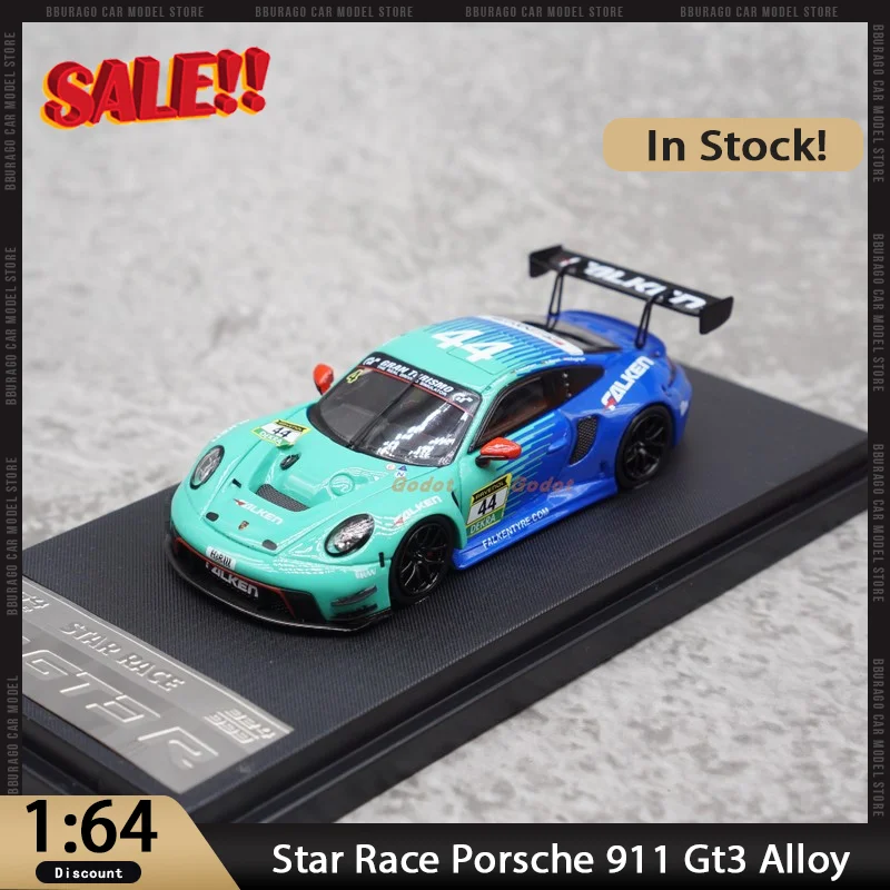 

Новинка в наличии Sr Star Race 1:64 Porsche 911 GT3, легкосплавный автомобиль, миниатюрные литые под давлением украшения Porsche, игрушки на заказ, подарок для детей