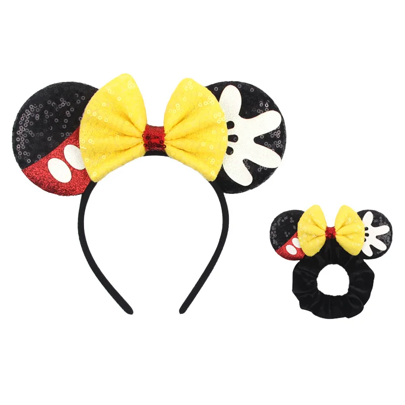 Disney Mickey Mouse Ear Set Hair Hoops Children\'s Cute Hair Hoops Amusement Park Selfie Hair Accessories