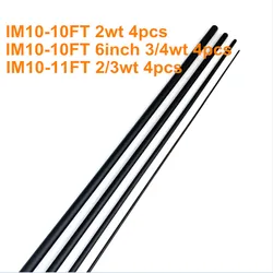 IM10 10FT 2wt / 10'6'' 3/4wt /11FT 2/3wt Carbon FLY Fishing Rod Blank Transparent Black Repair Rod Building DIY NooNRoo