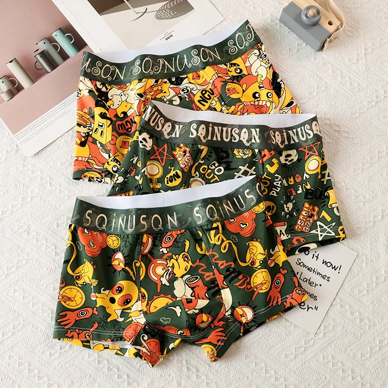 Sports men's underwear boxers men's shorts underwear fitness waist breathable cotton men's pajamas