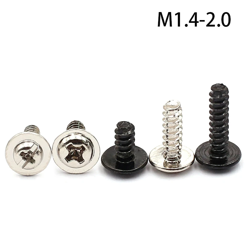 

PWA Carbon Steel Phillips Round Head With Washer Self Tapping Screw M1.4-2mm Tooth length 3-18mm Surface Ni-Plating / Zi-Plating