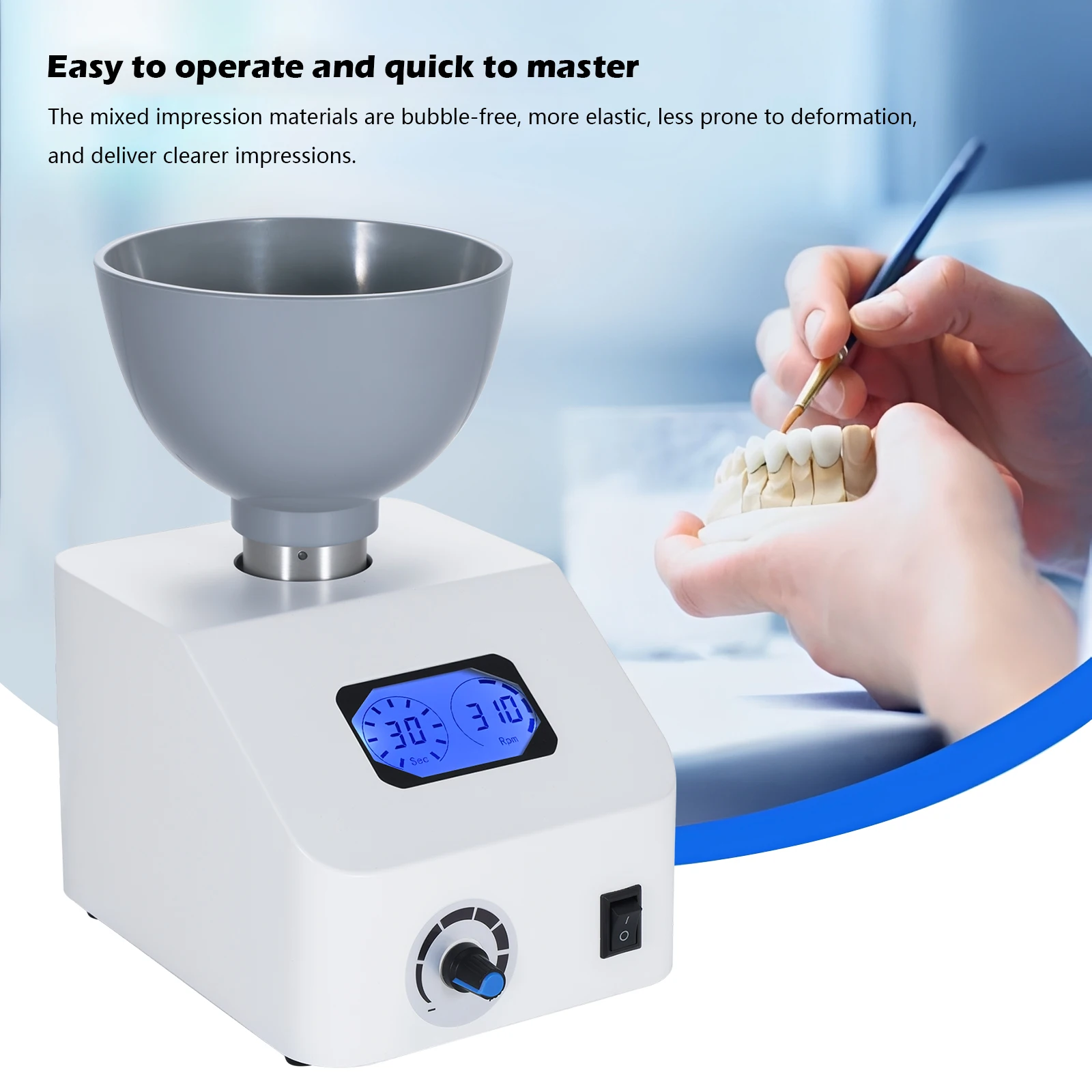 Dental Lab Impression Alginate Mixer 300rpm Dental Printing Material Gypsum Blender for dental Lab Materials Mixing Machine