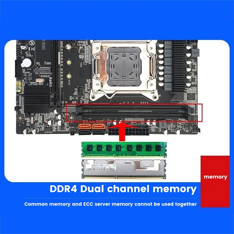 Imagem -02 - Placa-mãe do Computador com Cabo Sata e Cabo de Comutação Lga20113 Suporte Ddr4 4x32g para 5820k 5960k E52678 v3 Cpu X99