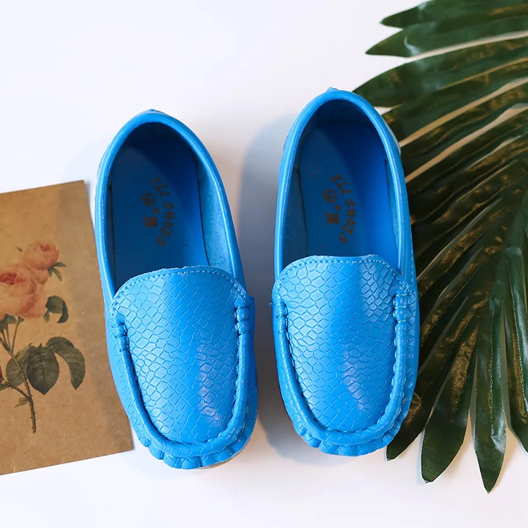 Kids'Casual Shoes Solid Color PU Leather Fashion Spring Flat Shoes For Children Anti-slip Black White Shoes Size 21-36