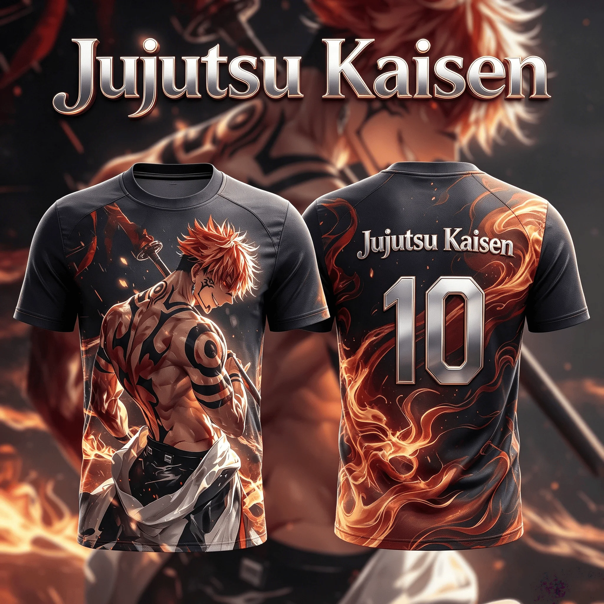 2026 Summer Hot Anime Jujutsu Kaisen Ryomen Sukuna 3D Print Breathable Sports T-shirt Y2K Unisex Tops for Adults Kids
