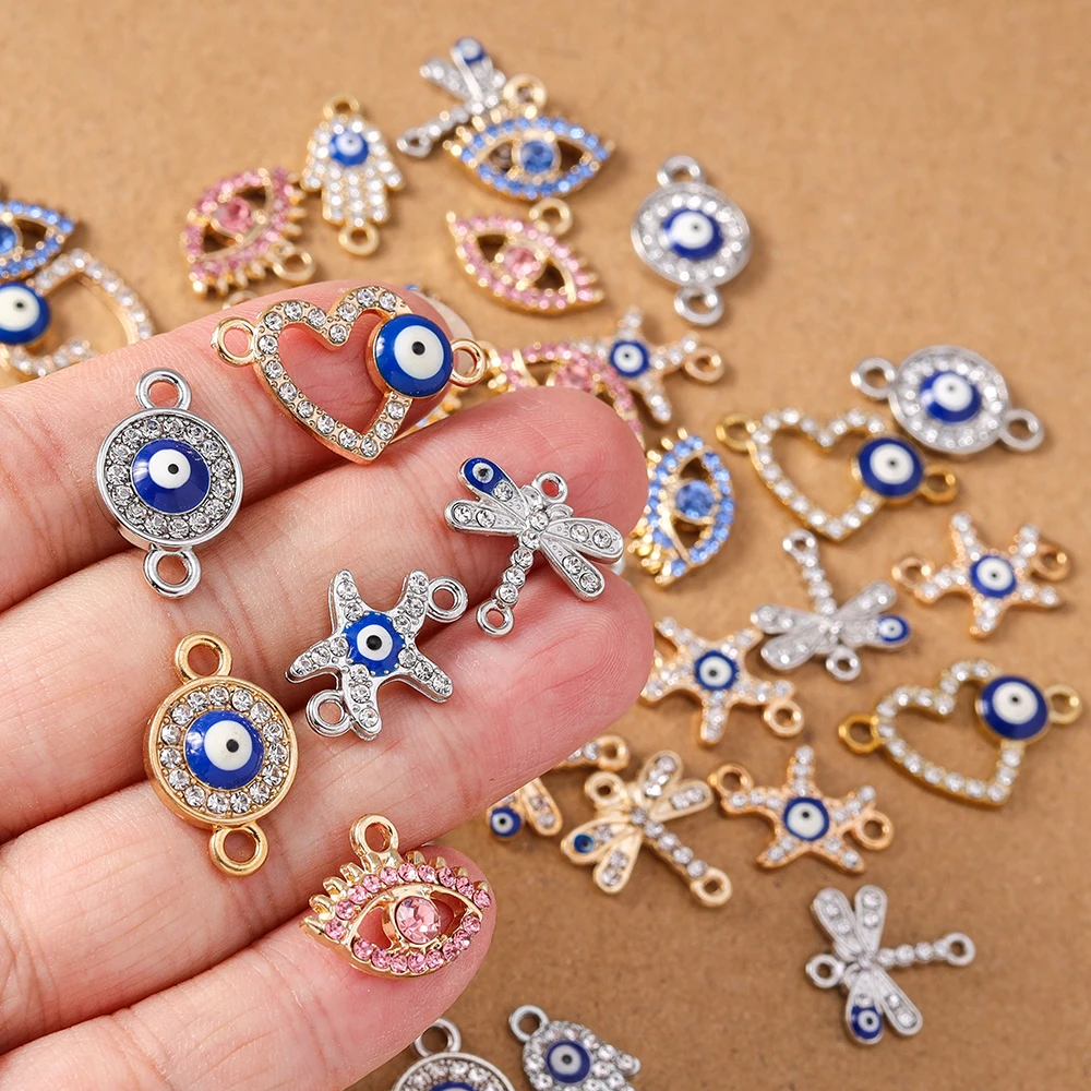 10 szt. Losowy Mix Kryształowych Zawieszek Oczy do Wyrobu Biżuterii Naszyjników Kolczyków Bransoletek DIY Ręcznie Robione Akcesoria