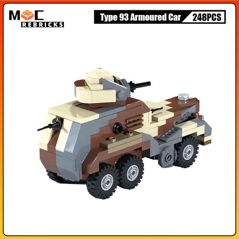 248PCS WW2 Military Army Defense Truck Type 93 Armoured Car MOC Building Blocks Technology Model Kid's DIY Bricks Toys Gift Sets