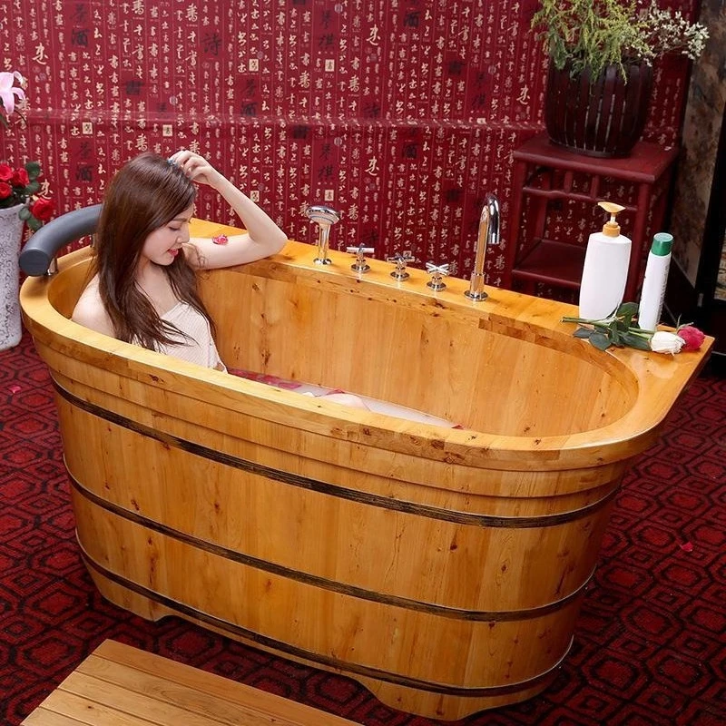 

Wooden bucket Double solid wood full body bath Bath Beauty salon Adult fumigation