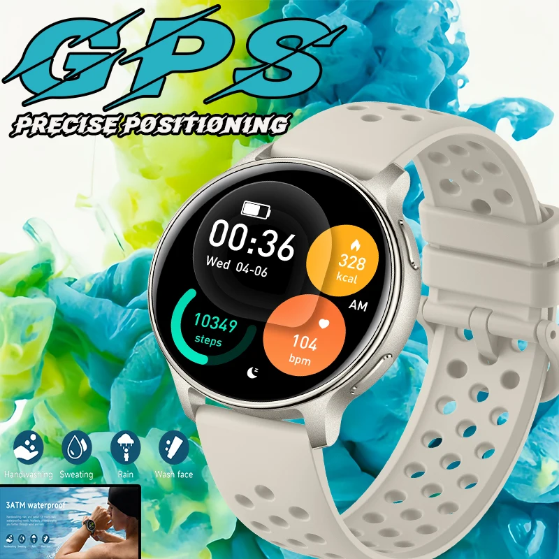 

2026 New GPS Map Navigation Smart Watch Men Women Amoled Screen 3ATM Waterproof Sport SmartWatch Compass BT Call Watches Men