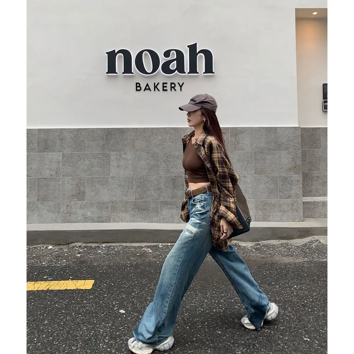 الأمريكية منقوشة irt رقيقة طويلة Sve تصميم فضفاض تأثير التخسيس خمر Sle الرجال ربيع الخريف ملابس خارجية