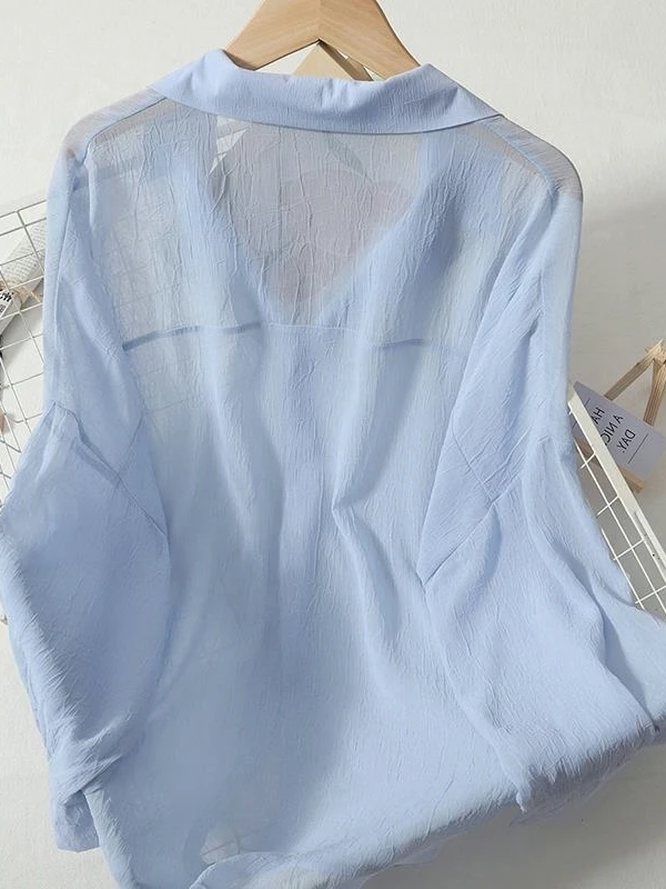 

Женский летний тонкий шифоновый открытый кардиган, свободный модный топ, однотонная верхняя одежда, анти-УФ-излучение, Sli, эффект похудения