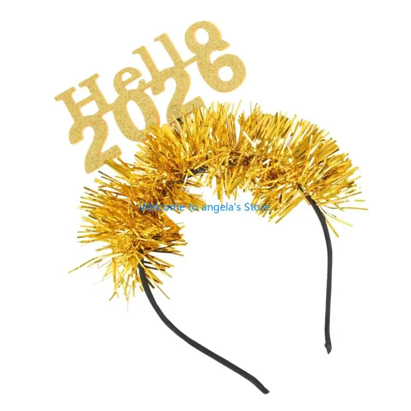 X4YC 2026 New Year Headband Tiaras New Years Party New Year Eve Hat Hairband Hair Accessories Holiday Gifts Women Men
