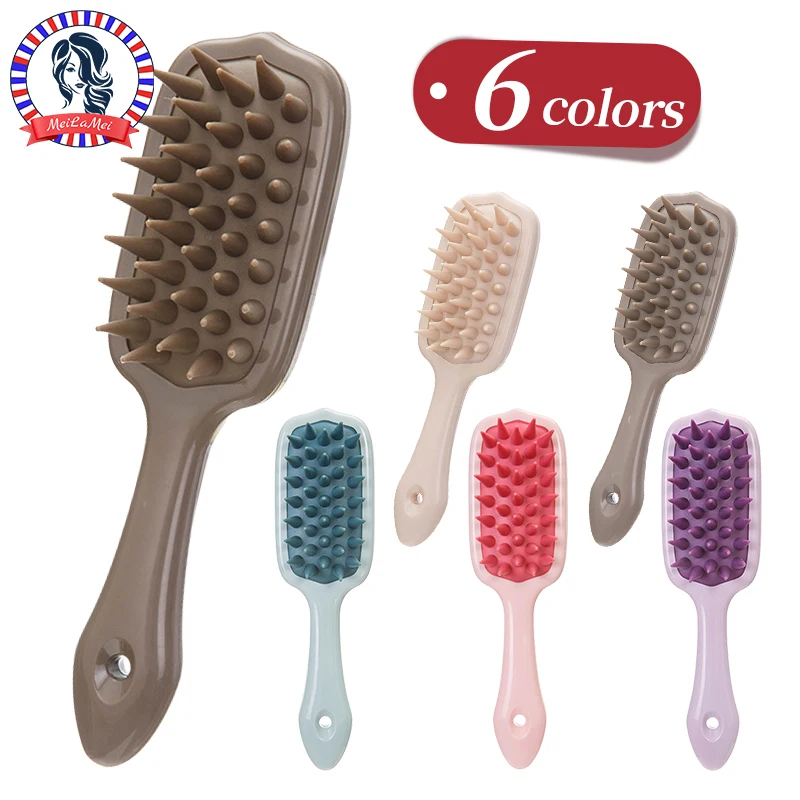 1 stücke Erweiterte Griff Weiche Silikon Shampoo Kopfhaut Sauber Haar Massage Waschen Haar Pinsel Dusche Pinsel Salon Friseur Werkzeug