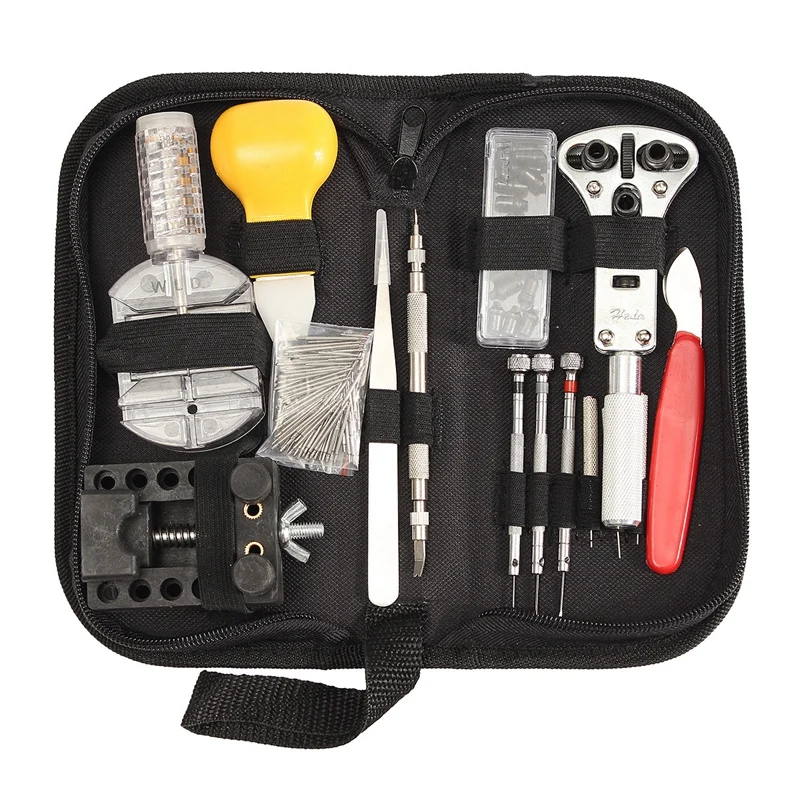 1Set Horloge Reparatie Tool Set Case Opener Link Pin Remover Schroevendraaier Reparatie Tools Kit Metaal