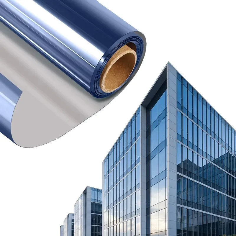 Modern silver reflective one-way window film self-adhesive light blue silver bedroom architectural decoration