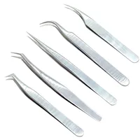 Pinzas para extensión de pestañas, 1 piezas, acero inoxidable, pinzas superduras con puntas de fibra, pinzas antiestáticas de alta precisión