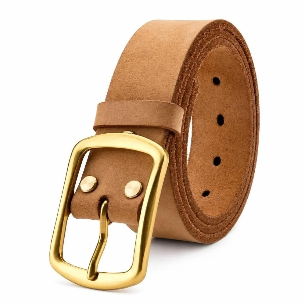 Durable Pure Cow Leather Genuine Leather Belt Vintage Retro Alloy Buckle Belt Pin Buckle Waist Strap Belt For Men