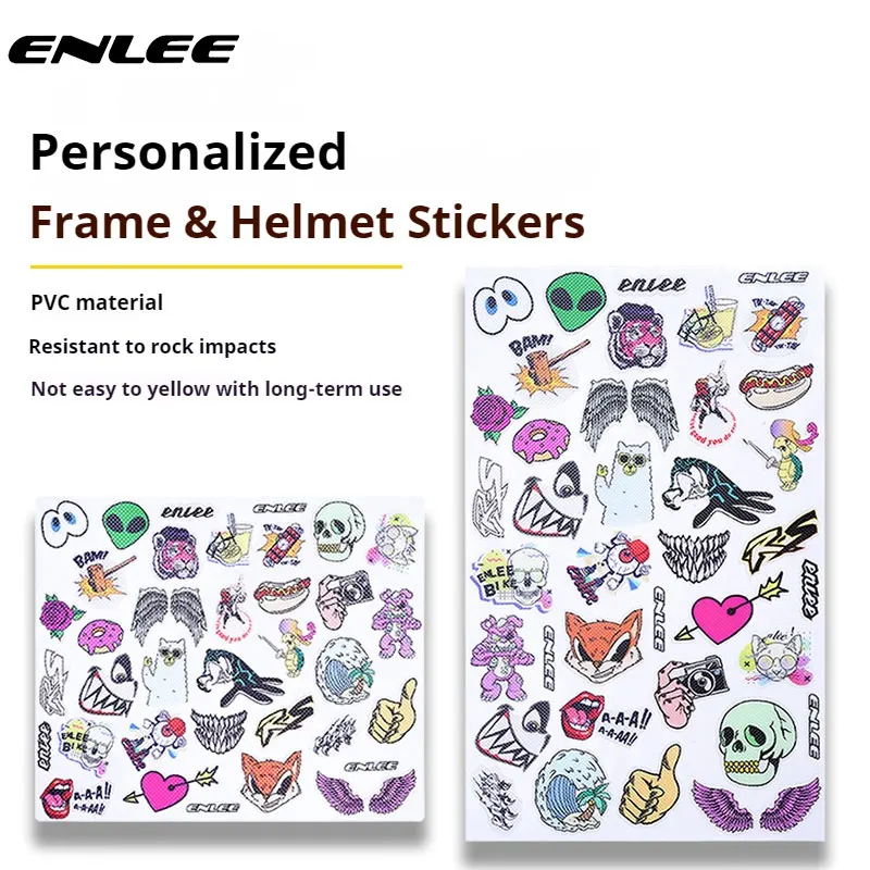 

ENLEE Bicycle Personalized Creative Stickers Road Bike Scratched Car Stickers PVC Helmet Film Frame Decoration Stickers