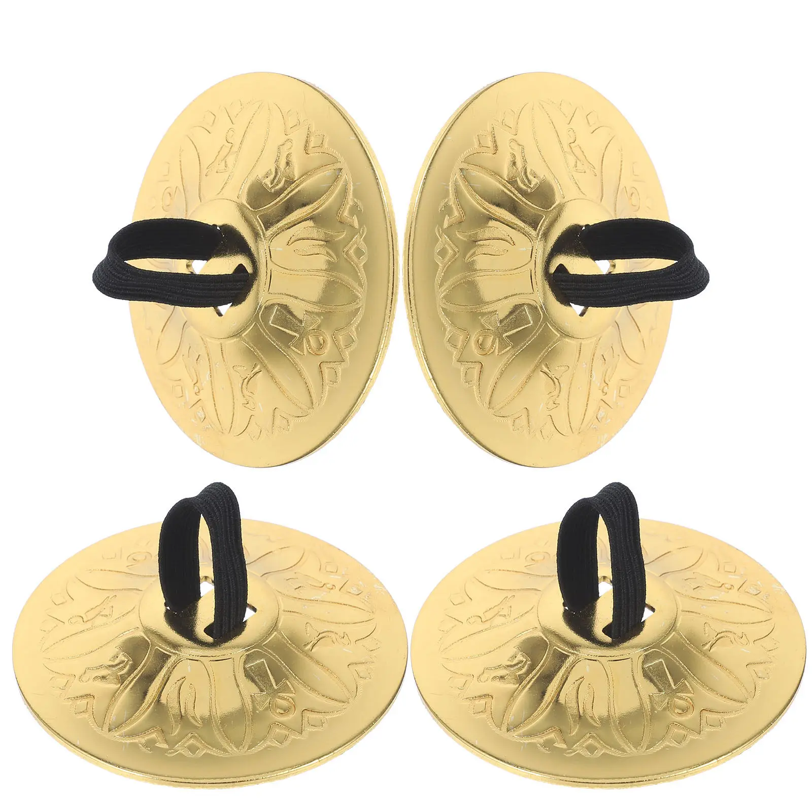 2 paires de cymbales en cuivre pour enfants, cymbales à doigts, petit instrument de danse, mélodie claire, facile à utiliser, éducation musicale pour enfants, cymbales de danse orientale.