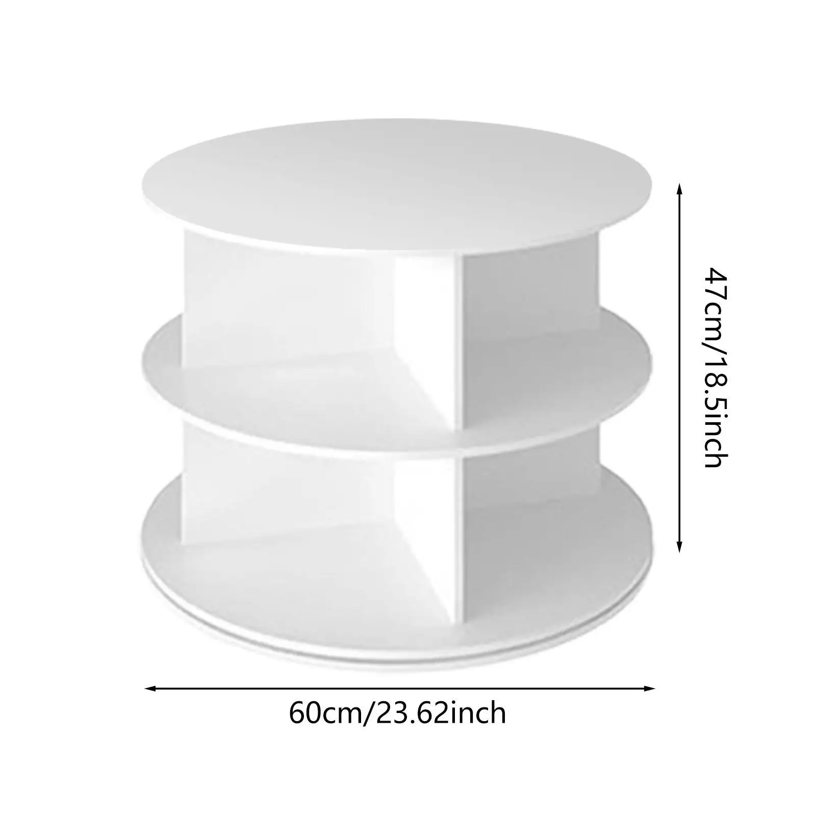 Rotating Shoe Rack Tower 360 Revolving Free Stand Space Saving Organizer PVC Material for Closet Storage White