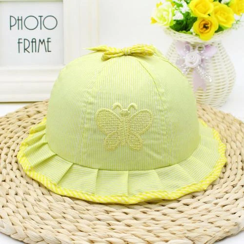 Fashion Top Selling Summer  Style for Girls Baby Cotton Caps Infant Sun Hats Cotton Baby Hats Baby Butterfly Hats DIY