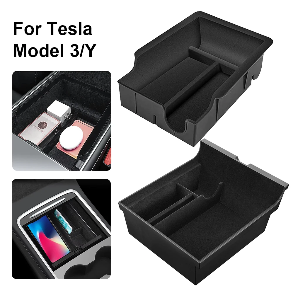 Vassoi Console centrali per Tesla Model 3 Y Highland Organizer accessori sotto il sedile scatola portaoggetti bracciolo contenitori nascosti