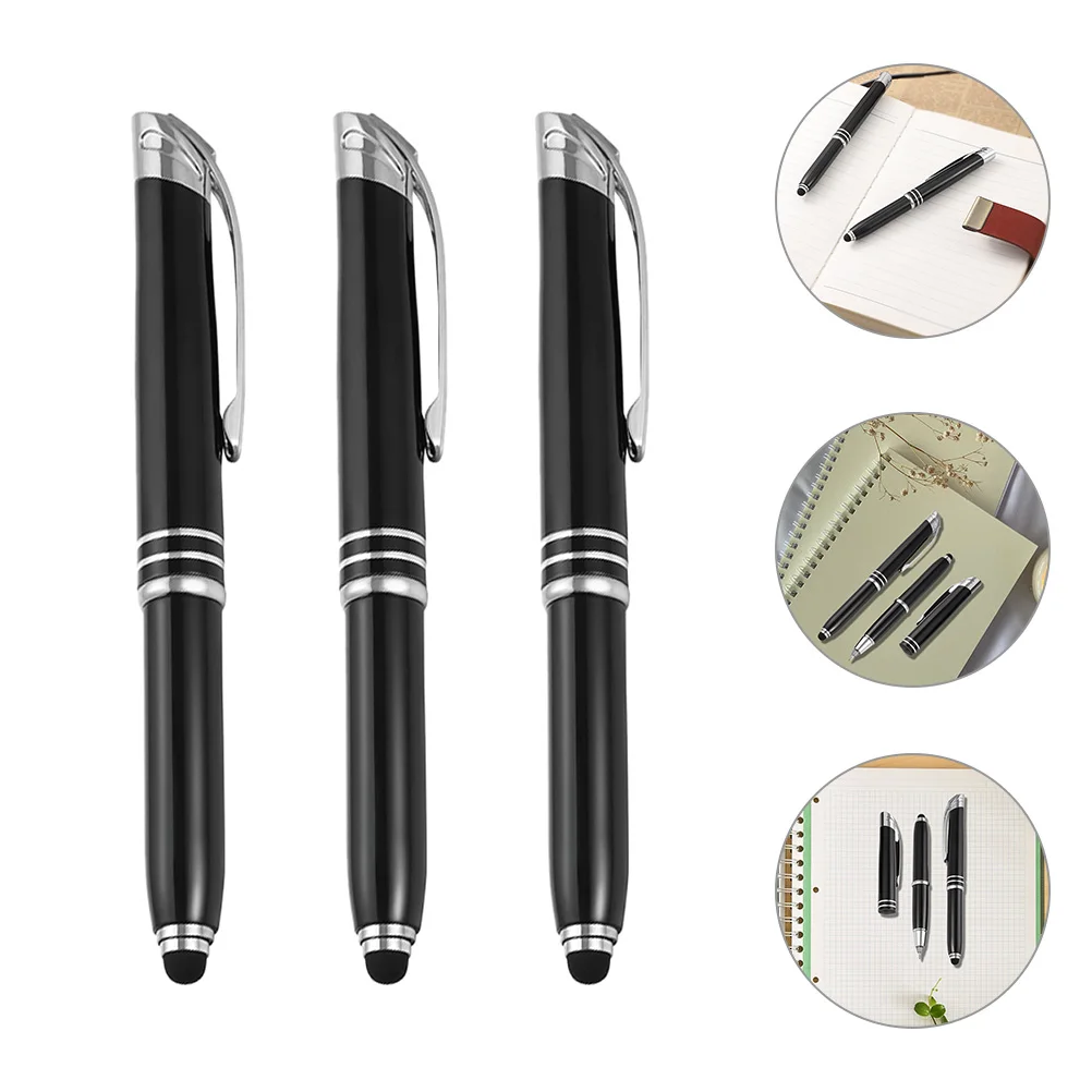 3Pcs Glowing Ballpoint Pens Multi-Function LED Light Pen for Sign Writing on Touchscreen Devices Doodling Painting