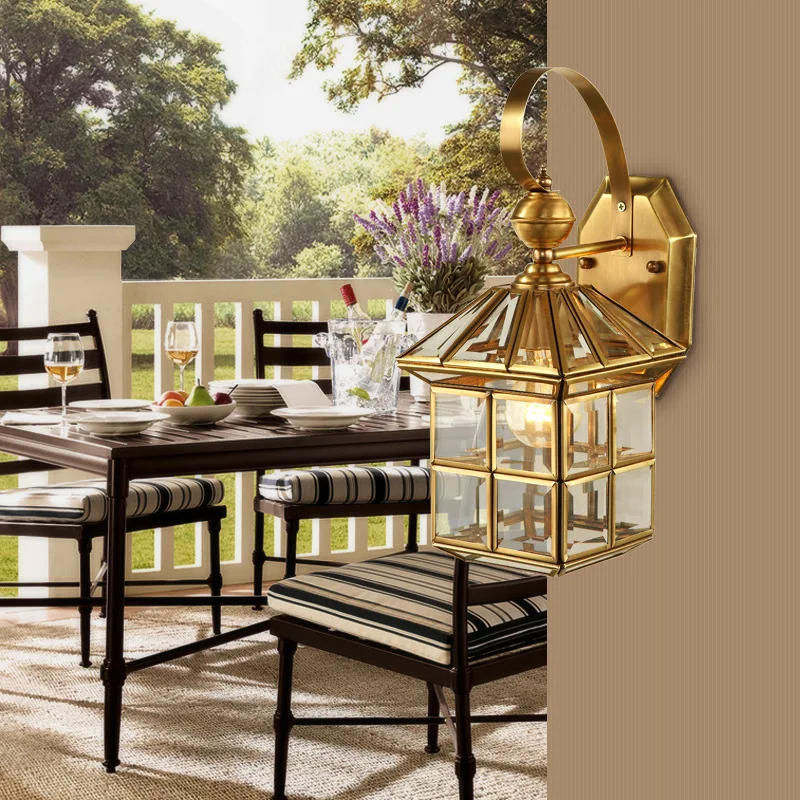 Modern Wall Lamps Light Outdoor Waterproof Sconce Contemporary Brass Copper for Home  Balcony Courtyard  Corridor