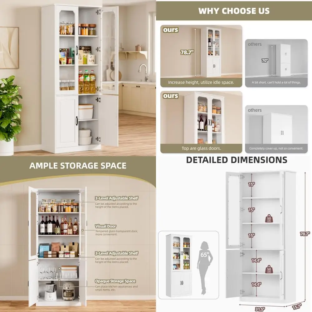 kitchen pantry storage cabinet, 78.7