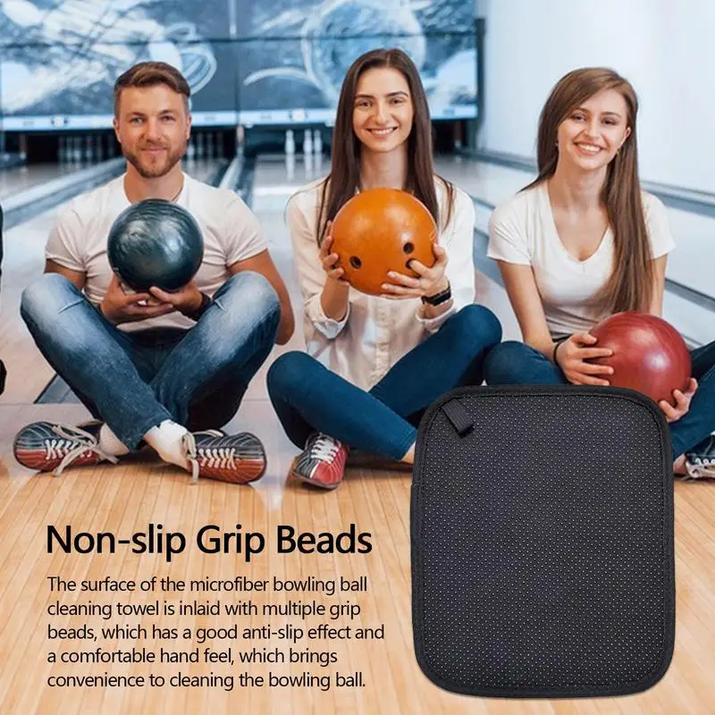 Mikrofaser-Bowlingball-Handtuch, hochwertiges Bowlingball-Shammy-Pad mit leicht zu greifenden Punkten, reinigen Sie den Bowlingball von Schmutz und Öl