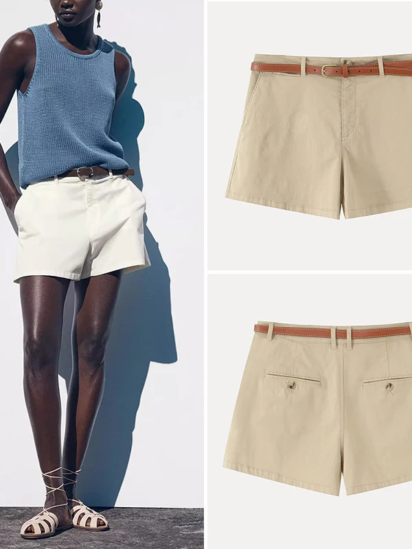 Lässige, lockere Damen-Artees mit Gürtelfalten, Sommer 2022, neuer Stil, Übergröße, mittlere Taille, PVC-Stoff, A-Linie, Hose