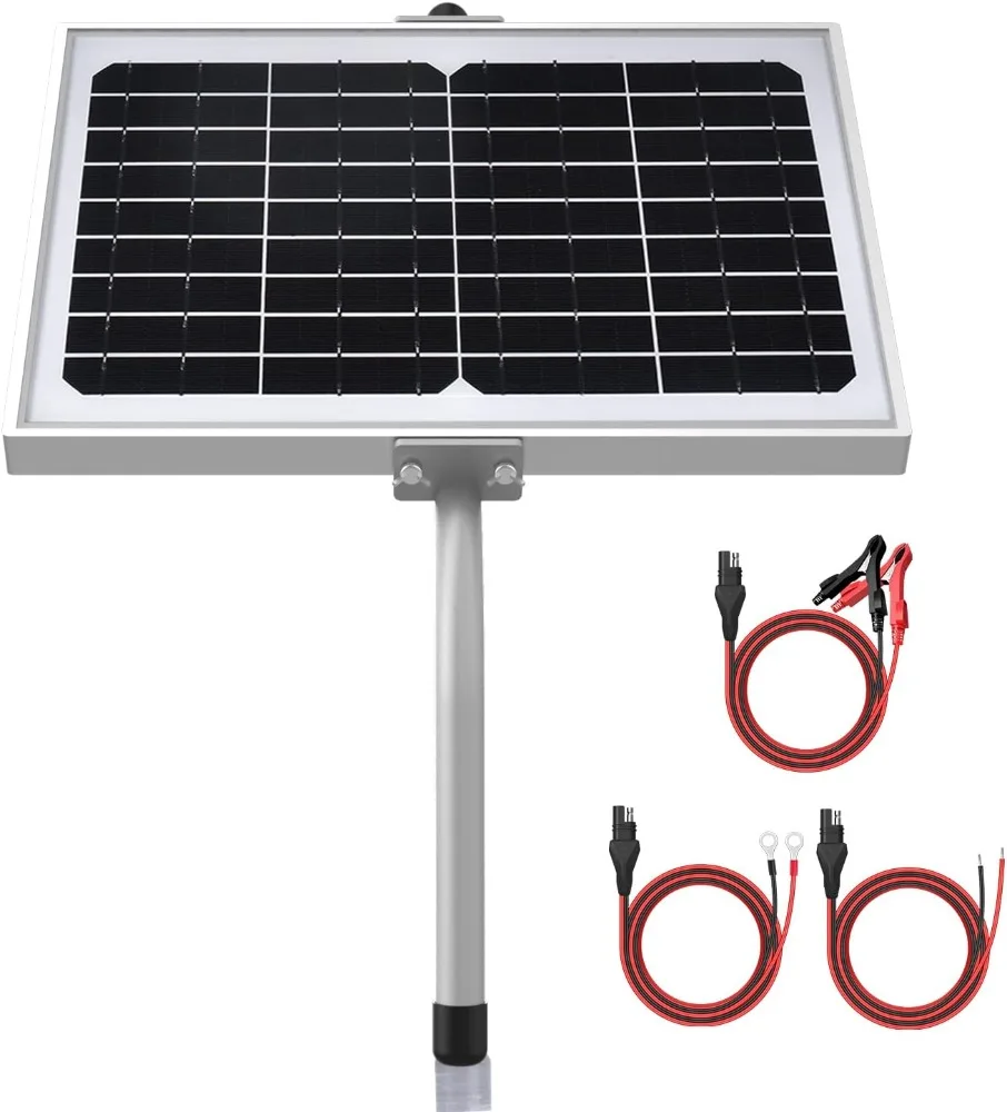 

SUNER POWER 12V Waterproof Solar Battery Trickle Charger & Maintainer - 10 Watts Solar Panel Built-in Intelligent MPPT Solar