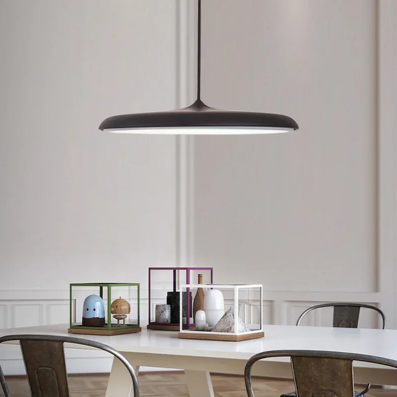 Creative Metal LED Pendant Light, Lâmpada de suspensão nórdica, UFO Design, Suspensão, Redonda, Interior, Cozinha, Jantar, Sala de estar, Decoração de casa