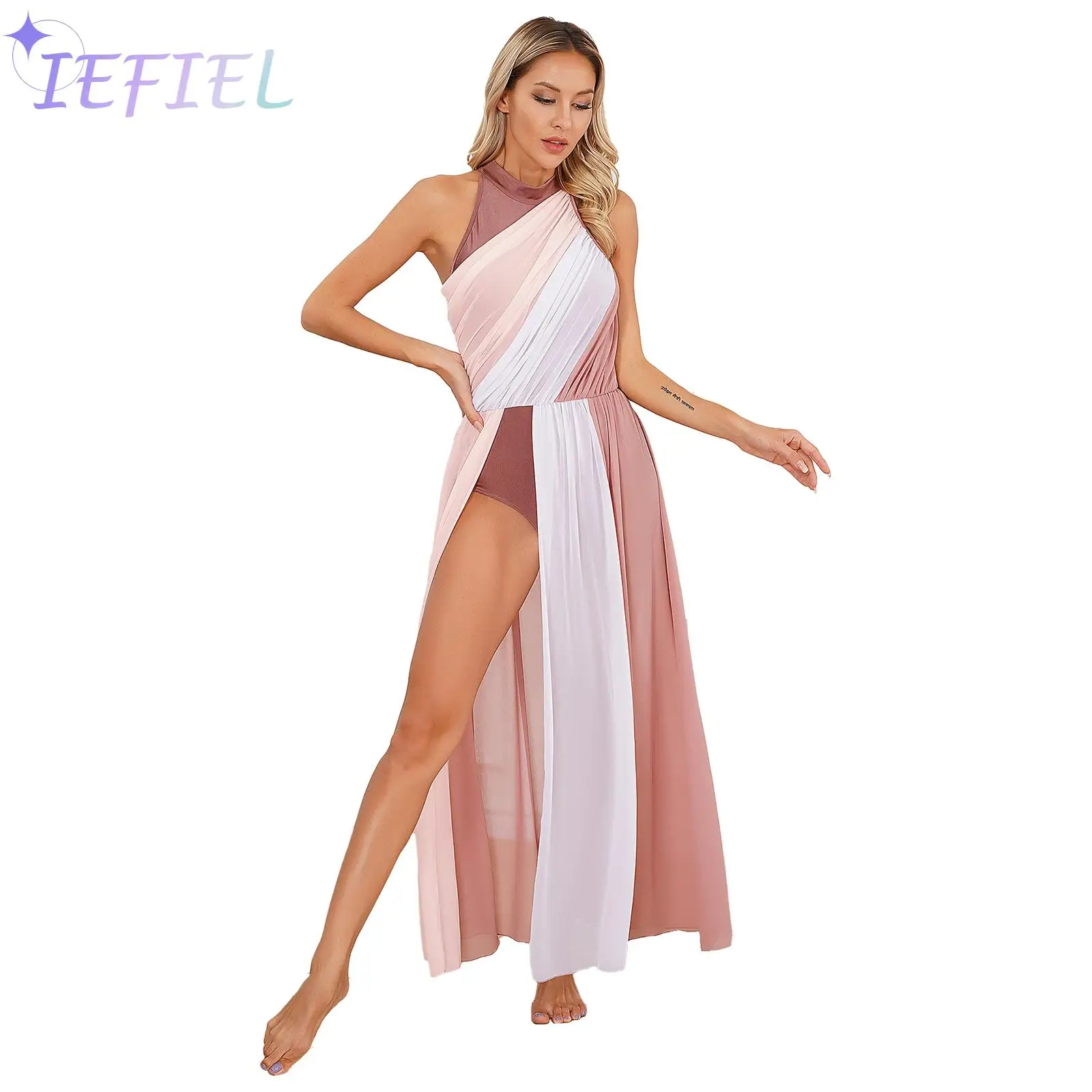 Ladies Praise Dance Dress Celebration of Spirit Dancewear Modern Contemporary Ballet Split Long Dress Stage Performance Costume